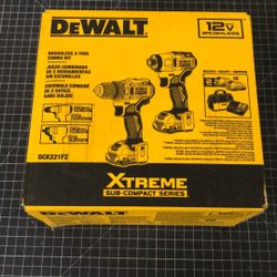 10035 Brand New In Box Dewalt Dck221f2 12v Lithium Ion Brushless 1/2” Drill & 1/4” Impact 2pc Set 47525