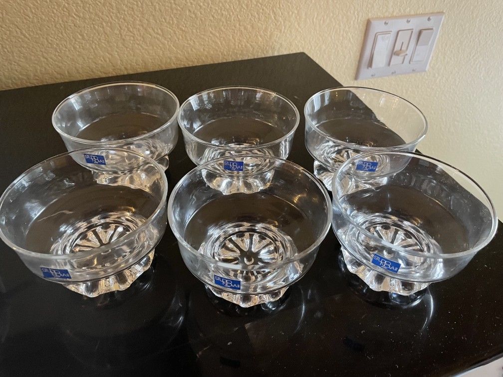 New Studio Nova Set Of 6 Clear Footed Glass Bowls