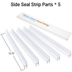 AmazerBath 5 PCS Shower Door Side Seal Strip for 3/8 Inch Glass - 15.75 Inches (2-pack for 10 Total PCS)