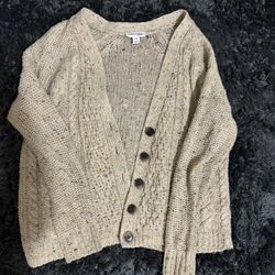 Cream Wool Blend Cardigan 