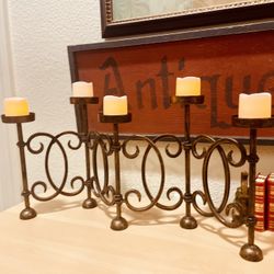 Beautiful Vintage Mcm Folding Brass 5 Votive Candle Holder Candelabra/Made in India/Solid Brass