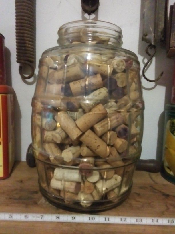 Antique Barrel Jar Full Of Corks