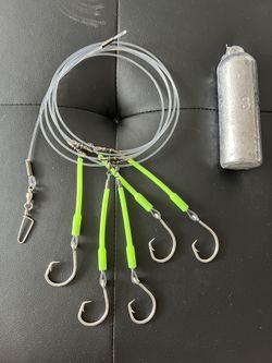 5 deep Drop Fishing Rigs And 2x3lb Sinkers