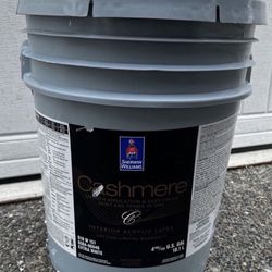 Opened full 5 gallons Interior Paint . Cashmere. Color Pure White