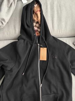 Burberry Black Zip Up Hoodie Size Large