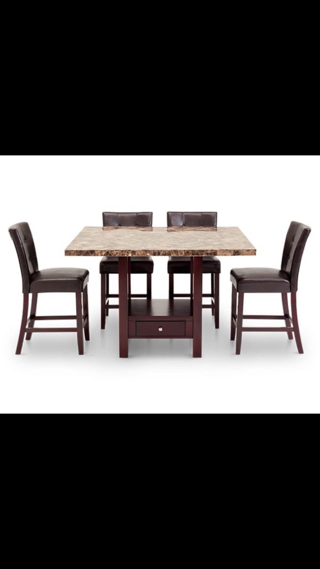 Marble Bar top dining room table with six chairs in great condition and in storage for two years best offer no low ballers