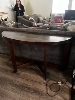 Dark Cherry Wood Sofa Console Table – Estate Sale