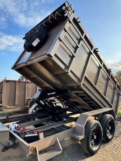 🟤 Brand New 12ft Long HEAVY DUTY SCISSOR LIFT Hydraulic Dump Trailer FULLY LOADED 💪🏻