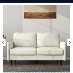 Small White Couch 2 Seat Loveseat