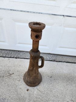 Vintage Cast Iron Screw Jack 2x14 - Heavy Duty House / Railroad Jack