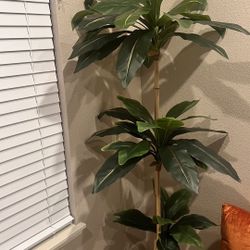 Fake Tropical Plant With Bamboo Stem