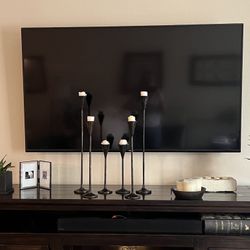 Pottery Barn Iron Candle Holders – Set of 6 (12”, 18”, 24”) – Black Metal