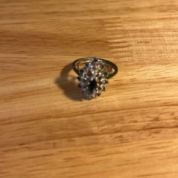 Gorgeous Blue And White Stones Silver Ring