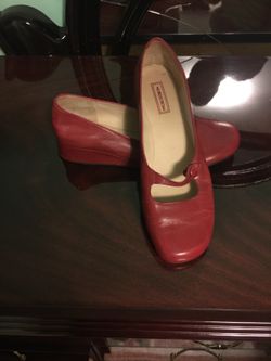 Red Leather made in Italy heels