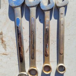 4pc Wrenches Metric Size 13 Thru 17. Missing 16.  