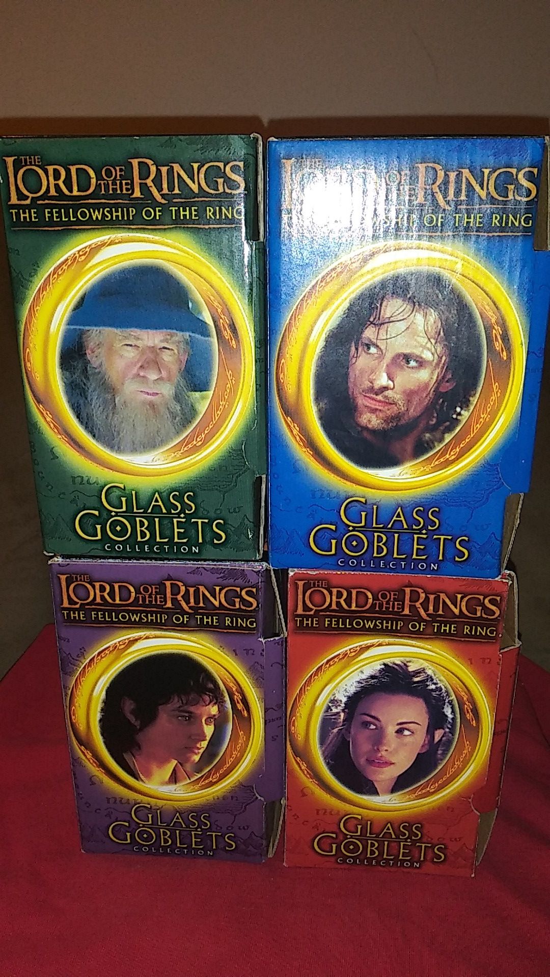 LORD OF THE RINGS GLASS GOBLETS