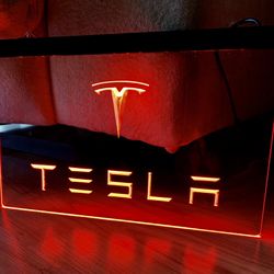 TESLA LED NEON RED LIGHT SIGN 8x12
