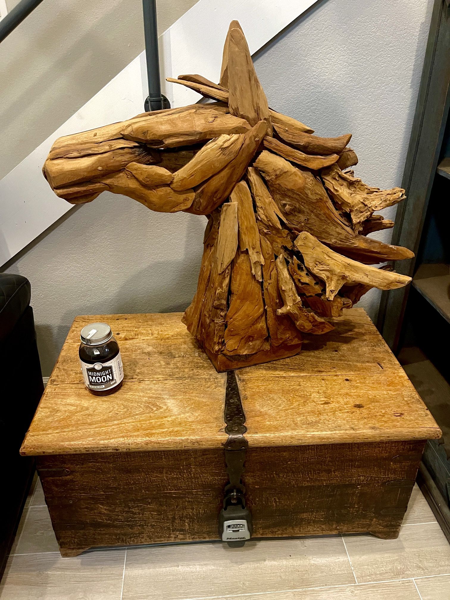 Handcrafted Driftwood Horse Head Sculpture – Rustic Art