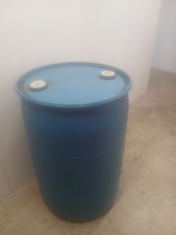 55 gallon blue barrel plastic  clean