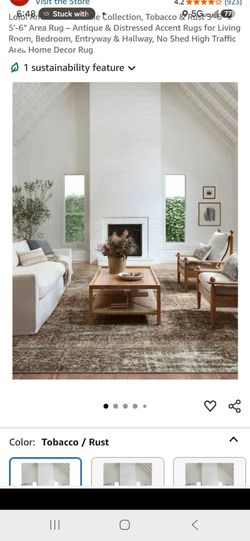 Loloi area rug tobacco rust 5ft 6in x 3ft 6in