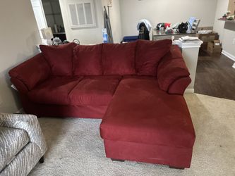 Moving sale!! L Shaped Burgundy /red Couch Sofa
