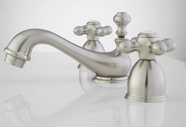 Barrey Widespread Bathroom Faucet - Cross Handles - Chrome