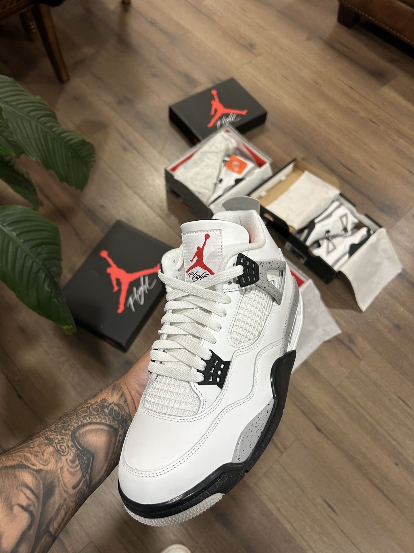 White Cement 4’s Brand New Jordans