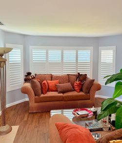 Custom Built Real Wood Interior Plantation Shutters - Premium Basswood Window Shades & Coverings - Professional Local Measuring & Mounting