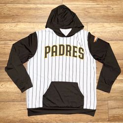 MLB San Diego Padres Baseball SGA Retro Pinstripe Lightweight Hoodie Adult L