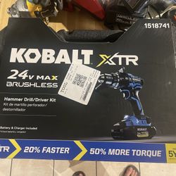 Kobalt XTR 24v Hammer drill With Batt And Charger In Case New $160 Firm In N Lakeland 