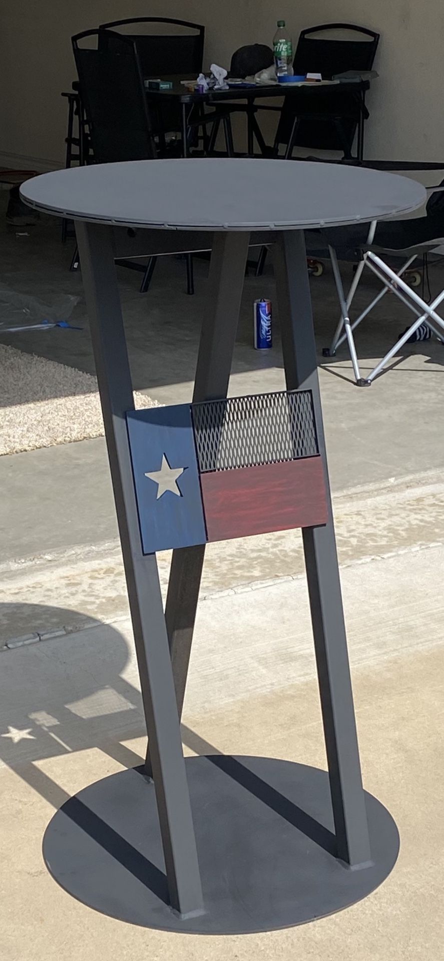 Custom 4 Foot Tall Metal Table