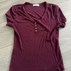 burgundy top