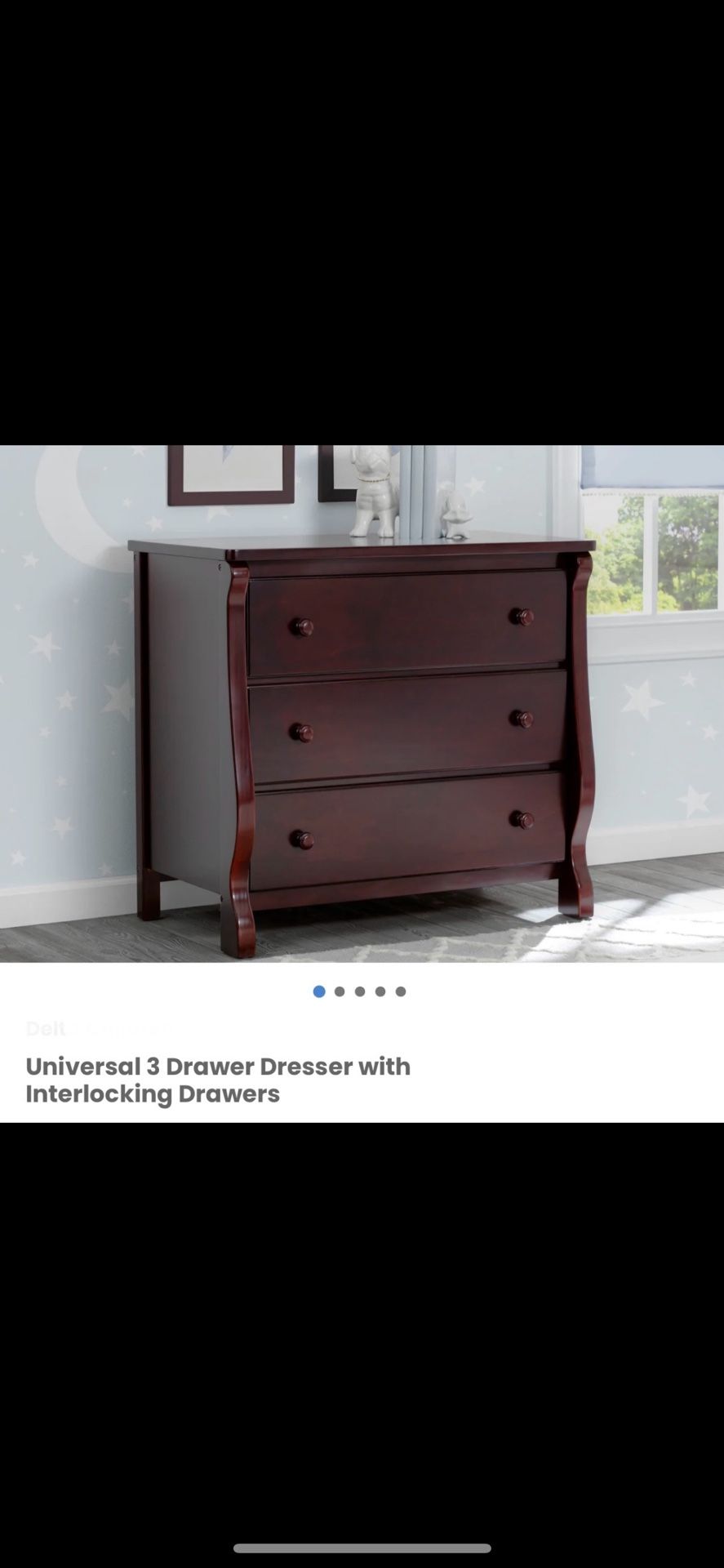 Dresser/ 3 Drawer Dresser/ Nursery/ Baby/ Furniture/ Closet/ Clothes/ Tv Stand/ New
