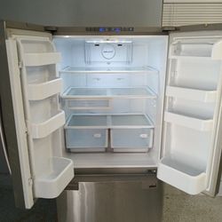 Gray Samsung Twin Cooling French Door Refrigerator Stainless Steel Model RF217ACRS