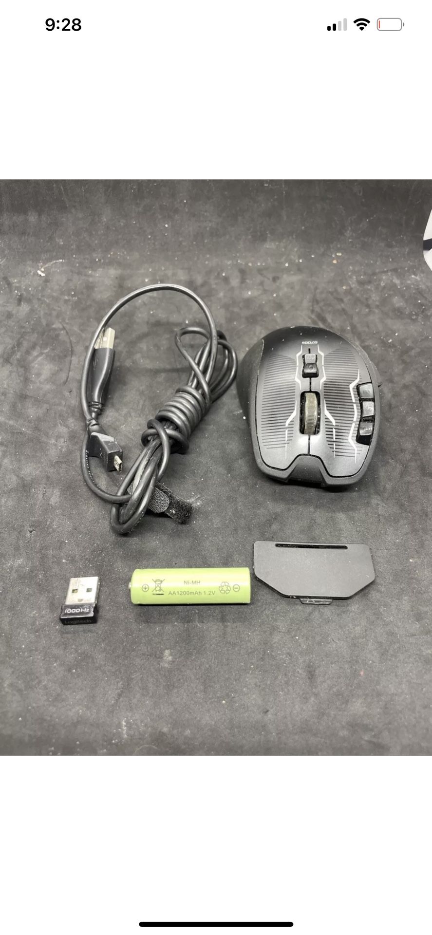 Logitech G700s Rechargeable Gaming Mouse Wireless/Wired W/ Dongle, Battery, Cabl