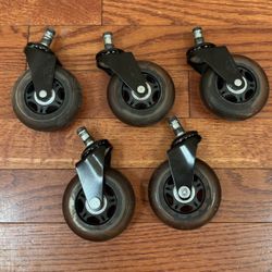 Office Chair Wheels Replacement Rubber Chair Casters for Hardwood Floors and Carpet