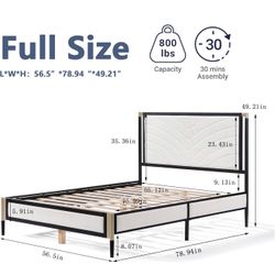 Full Size Boucle Bed Frame