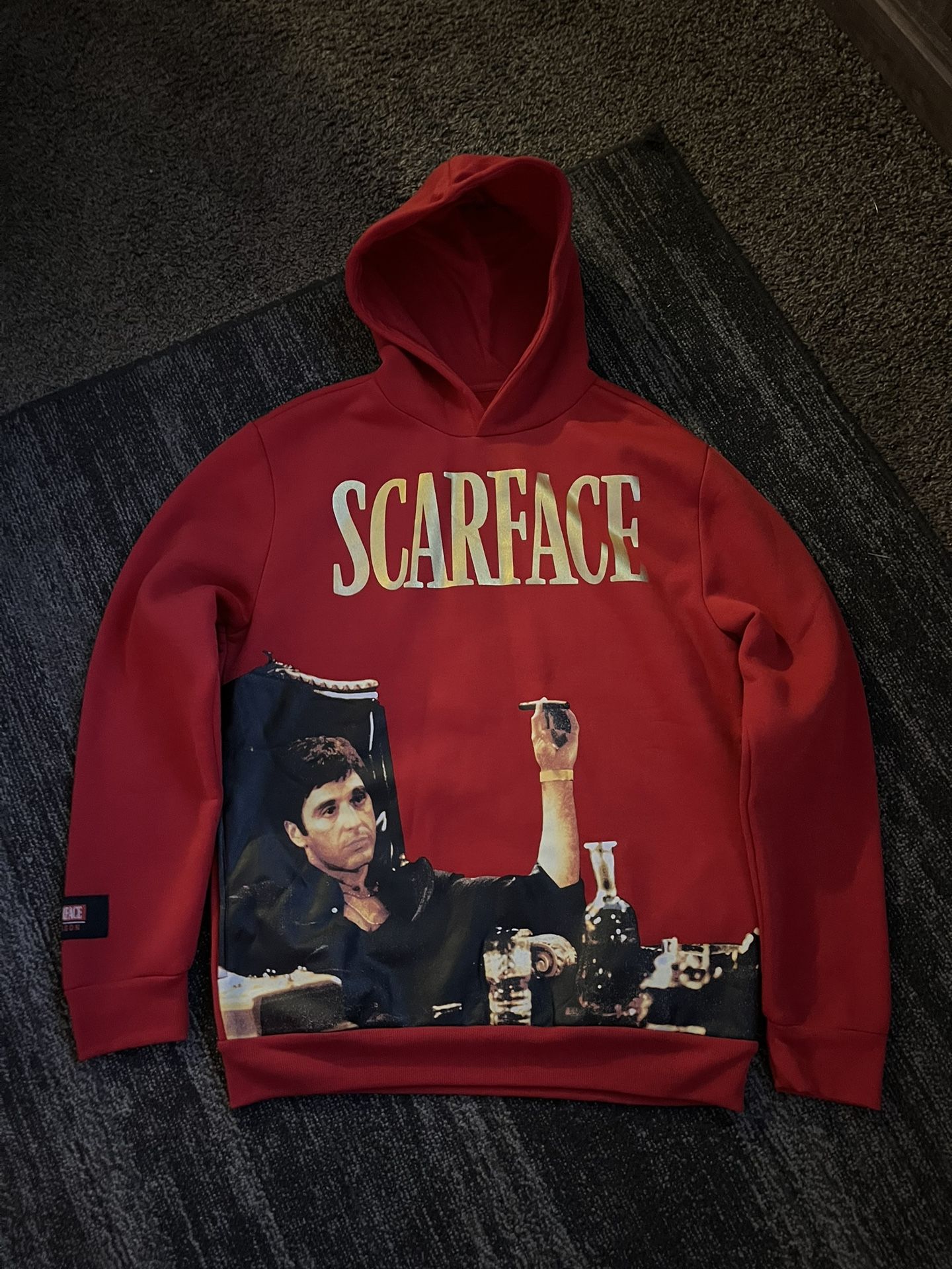 Scarface Hoodie, Red, Size Medium