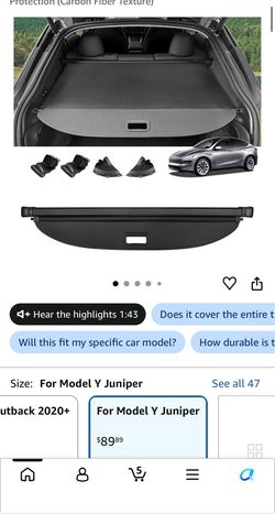 Tesla model y privacy cover