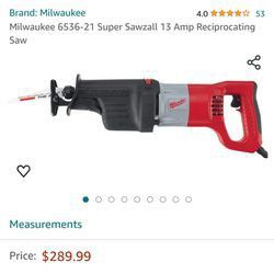 Milwaukee Super Sawzall 13A variable speed 360 degrees