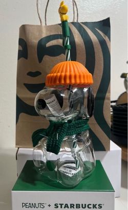 Starbucks x Peanuts Snoopy Glass Cup with Straw