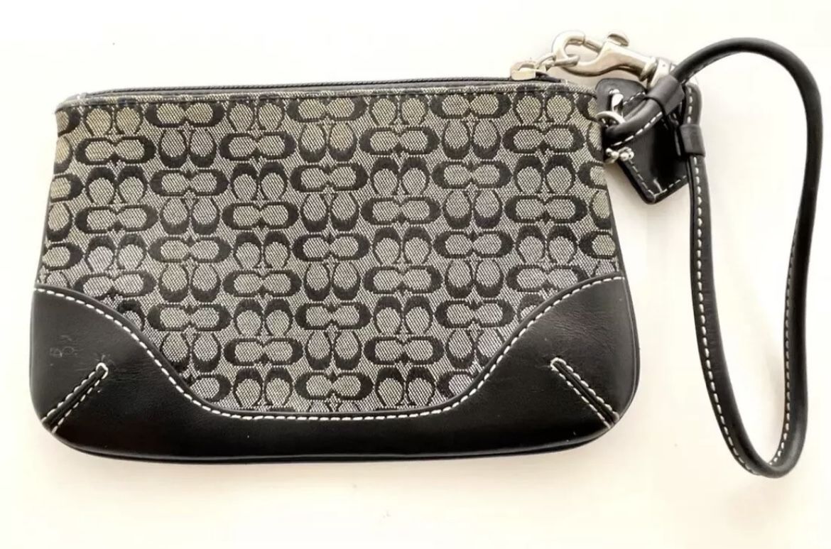 Coach Vintage Monogram Wristlet Pouch Cosmetic Bag Wallet