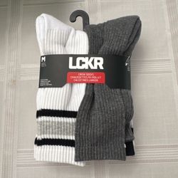 LCKR crew socks 6 pack | Size 5Y-7Y