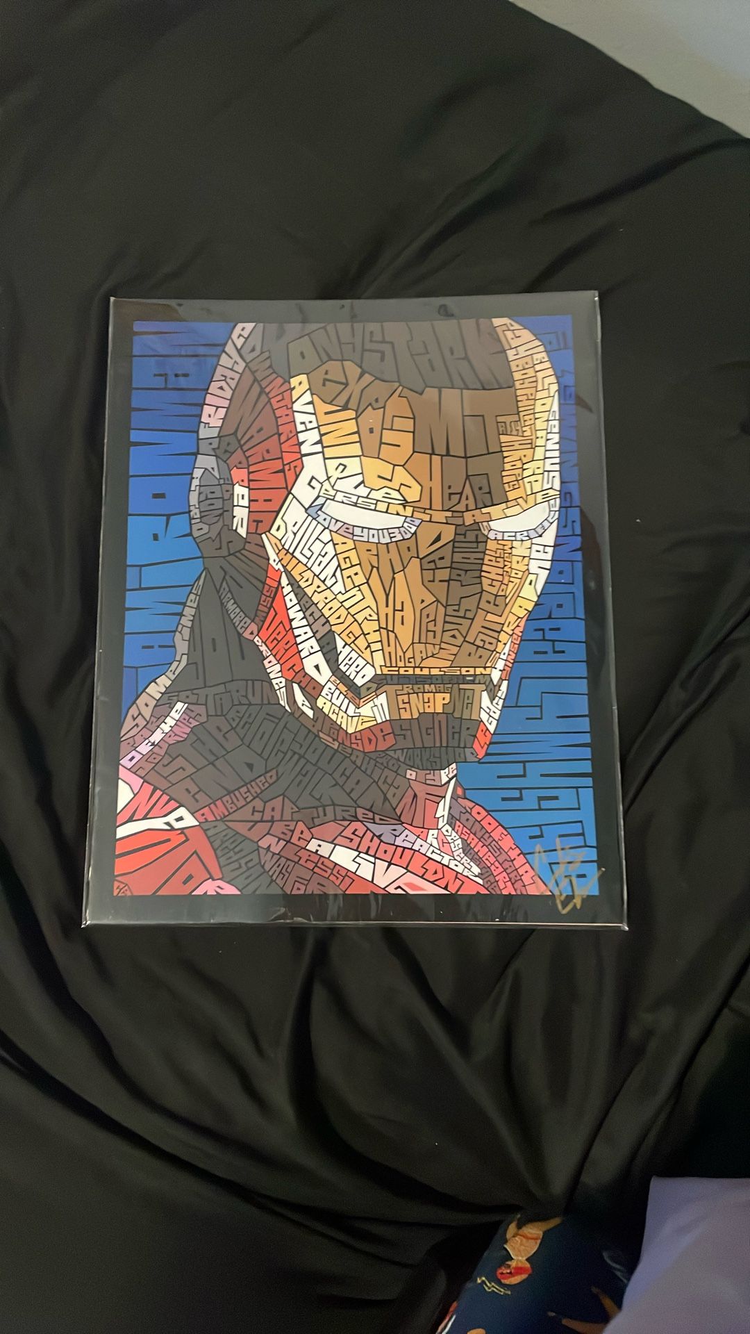 Iron man art piece made of words!