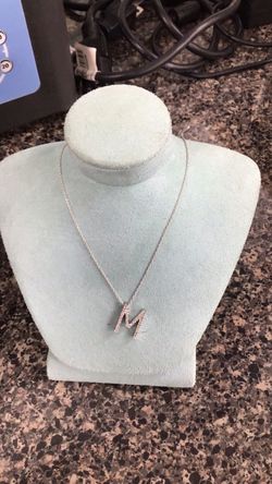 Necklace white gold 16” long 14k 0.16 Dia