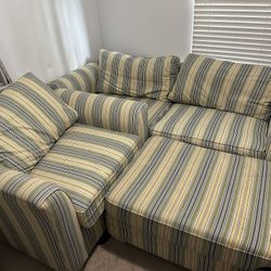 Couch, Oversize Chair, And Ottoman