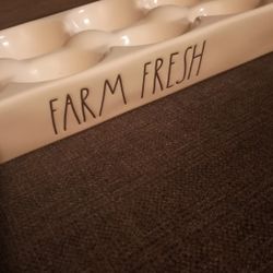 Ceramic Rae Dunn Farm Fresh Egg Holder