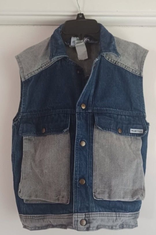 VINTAGE "Palmetto's" Denim Jean VEST Size Small