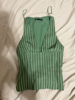 zara green tank top