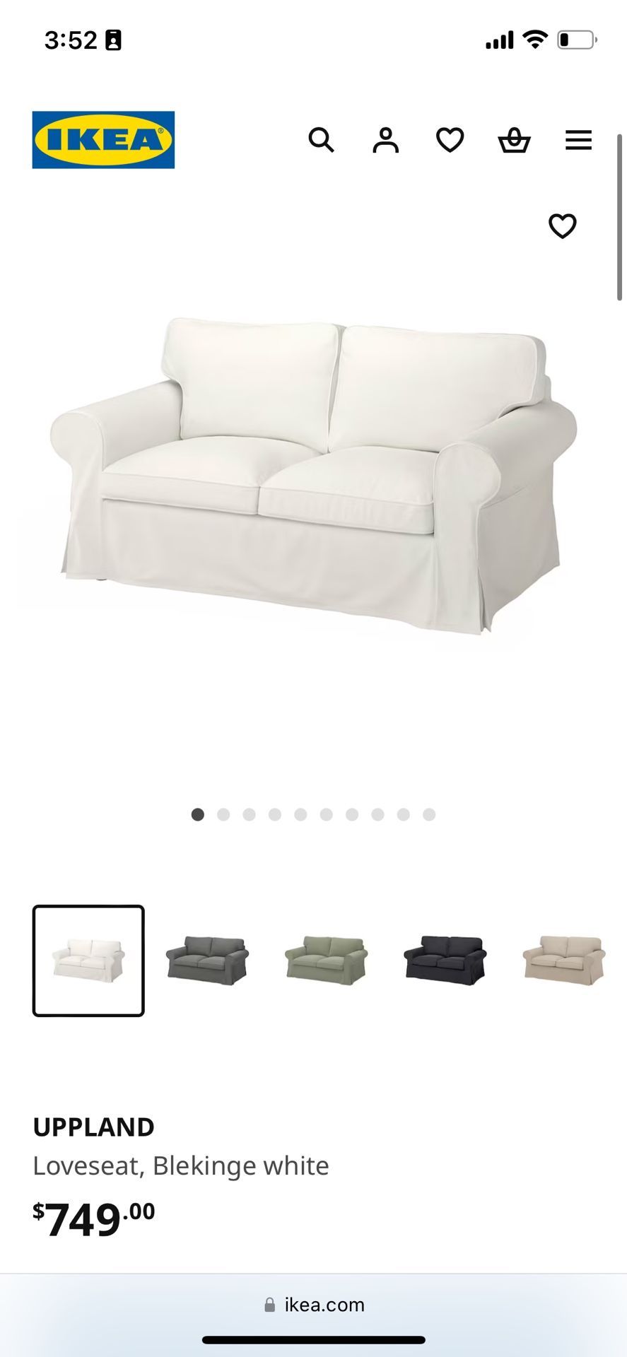 Sofa two-seat loveseat IKEA White